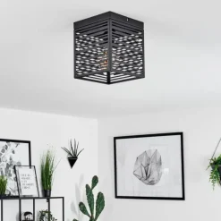 Lampes Industrielles-hofstein Plafonnier Cire Noir, 1 lumière