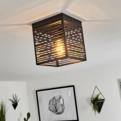 Lampes Industrielles-hofstein Plafonnier Cire Noir, 1 lumière