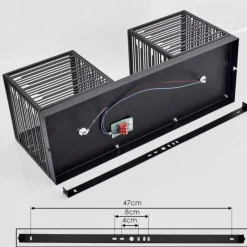 Lampes Industrielles-hofstein Plafonnier Cire Noir, 2 lumières