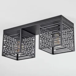 Lampes Industrielles-hofstein Plafonnier Cire Noir, 2 lumières