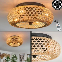 hofstein Plafonnier 50 cm Bauro Noir, 4 lumières, Télécommandes