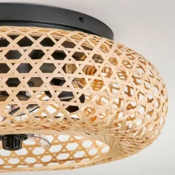 hofstein Plafonnier 50 cm Bauro Noir, 4 lumières, Télécommandes