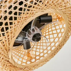 hofstein Plafonnier 50 cm Bauro Noir, 4 lumières, Télécommandes