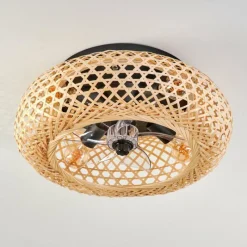 hofstein Plafonnier 50 cm Bauro Noir, 4 lumières, Télécommandes