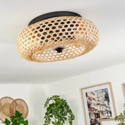 hofstein Plafonnier 50 cm Bauro Noir, 4 lumières, Télécommandes