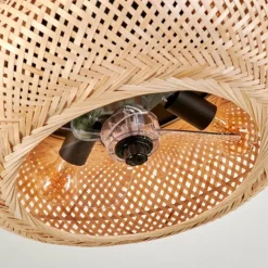 hofstein Plafonnier 50 cm Bauro Noir, 4 lumières, Télécommandes