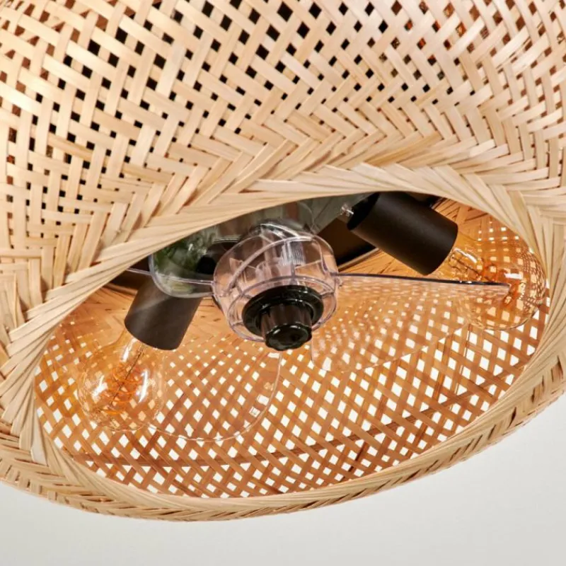 hofstein Plafonnier 50 cm Bauro Noir, 4 lumières, Télécommandes