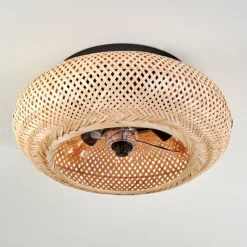 hofstein Plafonnier 50 cm Bauro Noir, 4 lumières, Télécommandes