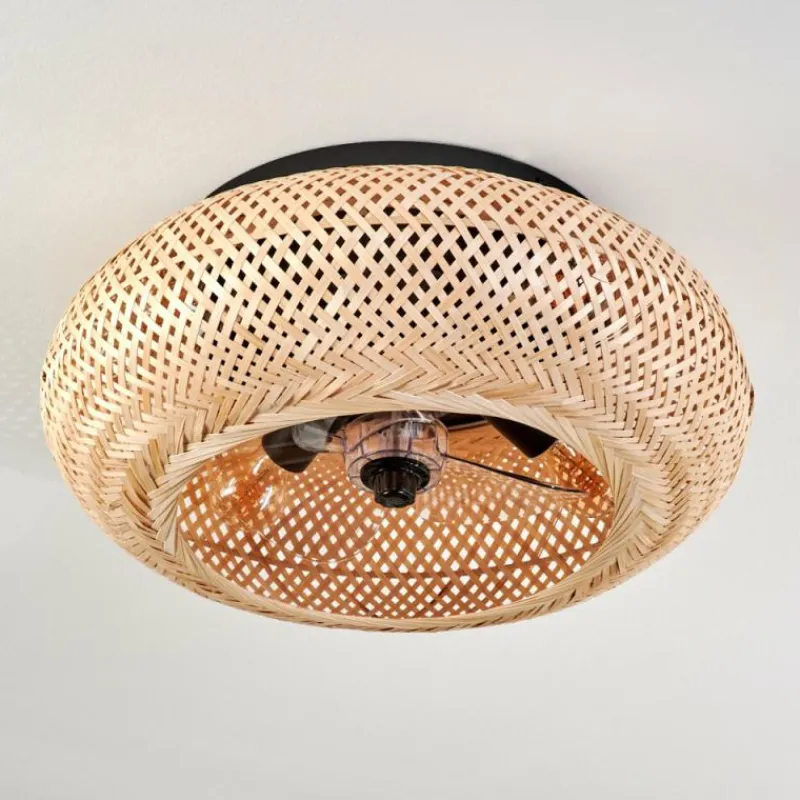 hofstein Plafonnier 50 cm Bauro Noir, 4 lumières, Télécommandes