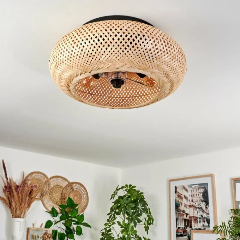 hofstein Plafonnier 50 cm Bauro Noir, 4 lumières, Télécommandes