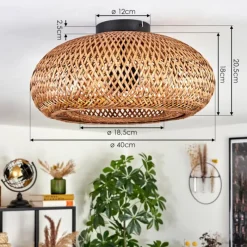 Luminaires Scandinaves-hofstein Plafonnier 40 cm Bauro Noir, 2 lumières