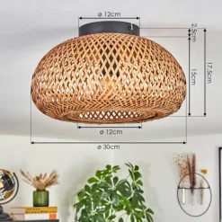 Luminaires Scandinaves-hofstein Plafonnier 30 cm Bauro Noir, 1 lumière