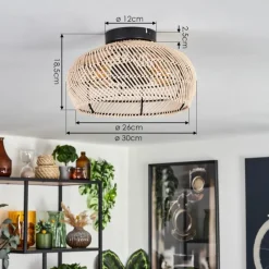 Luminaires Scandinaves-hofstein Plafonnier 30 cm Brandala Noir, 2 lumières