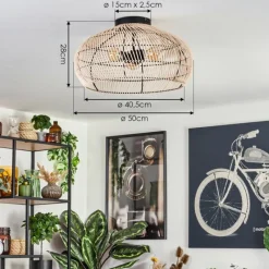 Luminaires Scandinaves-hofstein Plafonnier 50 cm Brandala Noir, 3 lumières