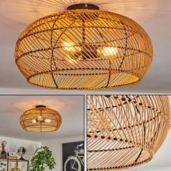 Luminaires Scandinaves-hofstein Plafonnier 50 cm Brandala Noir, 3 lumières