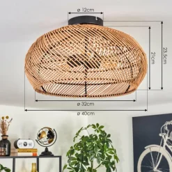 Luminaires Scandinaves-hofstein Plafonnier 40 cm Brandala Noir, 3 lumières