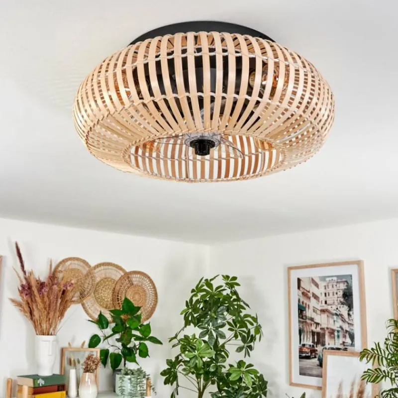 hofstein Plafonnier 50 cm Mulstrand Noir, 4 lumières, Télécommandes