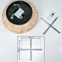 hofstein Plafonnier 50 cm Mulstrand Noir, 4 lumières, Télécommandes