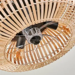 hofstein Plafonnier 50 cm Mulstrand Noir, 4 lumières, Télécommandes