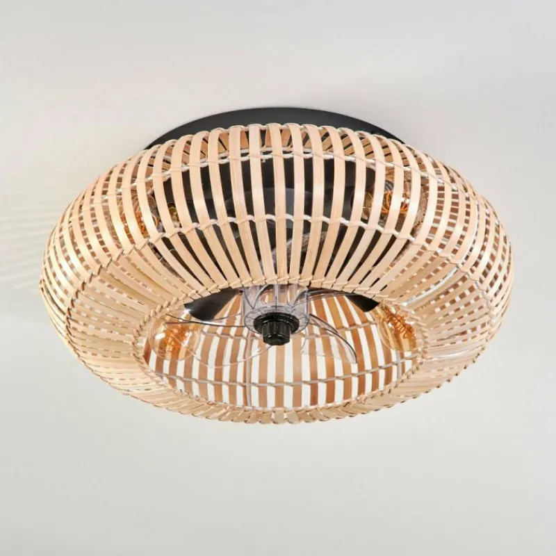 hofstein Plafonnier 50 cm Mulstrand Noir, 4 lumières, Télécommandes