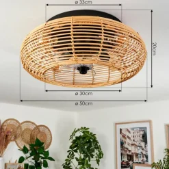 hofstein Plafonnier 50 cm Mulstrand Noir, 4 lumières