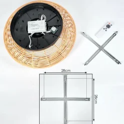 hofstein Plafonnier 50 cm Mulstrand Noir, 4 lumières