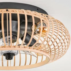 hofstein Plafonnier 50 cm Oravi Noir, 4 lumières, Télécommandes