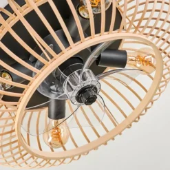 hofstein Plafonnier 50 cm Oravi Noir, 4 lumières, Télécommandes