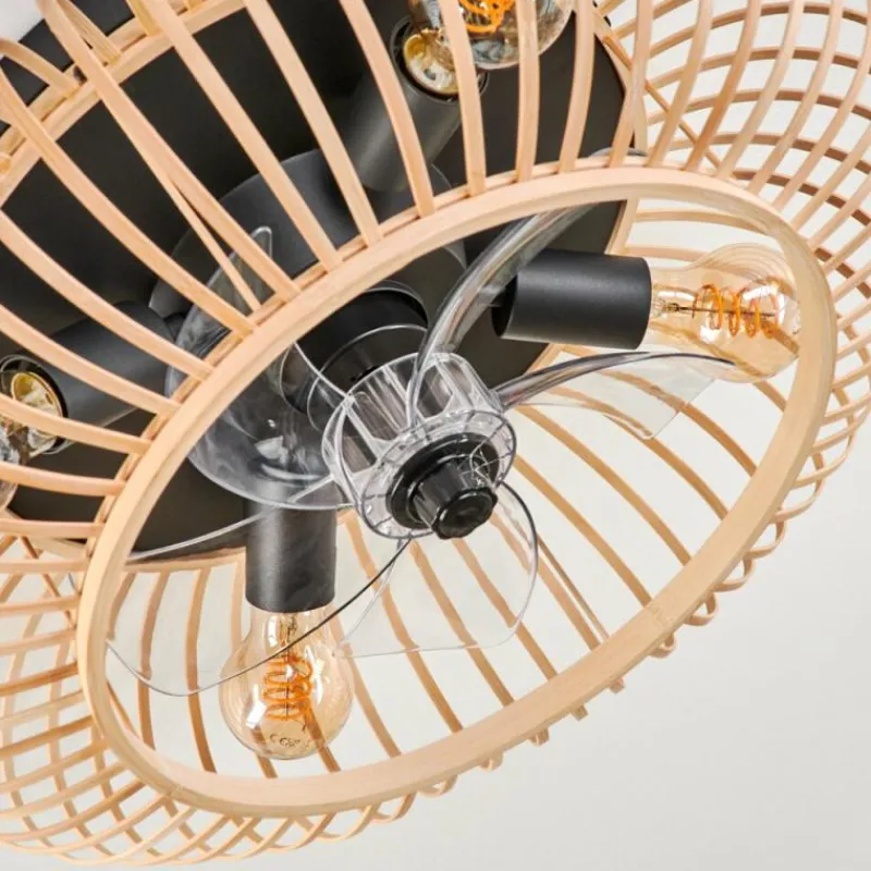 hofstein Plafonnier 50 cm Oravi Noir, 4 lumières, Télécommandes