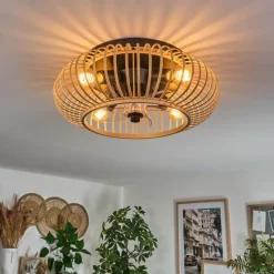 hofstein Plafonnier 50 cm Oravi Noir, 4 lumières, Télécommandes