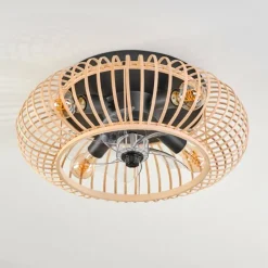 hofstein Plafonnier 50 cm Oravi Noir, 4 lumières, Télécommandes