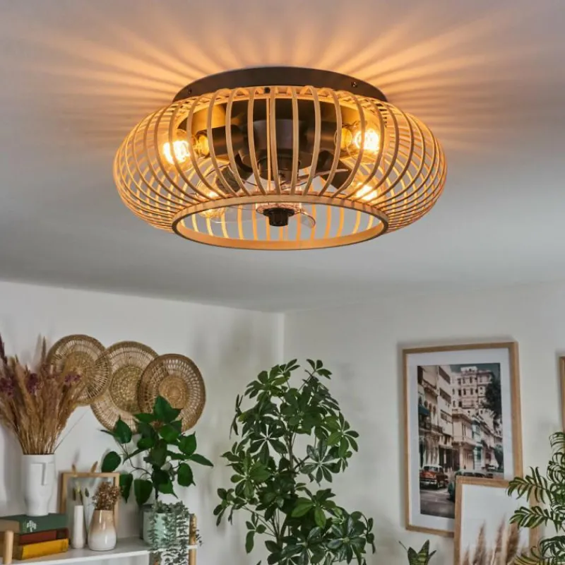 hofstein Plafonnier 50 cm Oravi Noir, 4 lumières, Télécommandes