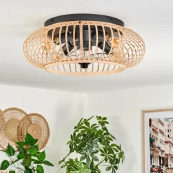 hofstein Plafonnier 50 cm Oravi Noir, 4 lumières, Télécommandes