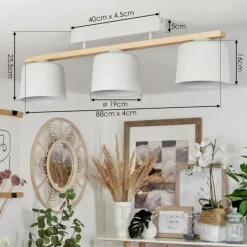 Luminaires Scandinaves-hofstein Plafonnier Combarbala Gris, Bois clair, 3 lumières