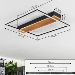 hofstein Plafonnier Courceaux LED Écru, Noir, 1 lumière