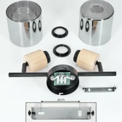 Luminaires Scandinaves-hofstein Plafonnier Covelas Écru, Noir, 2 lumières