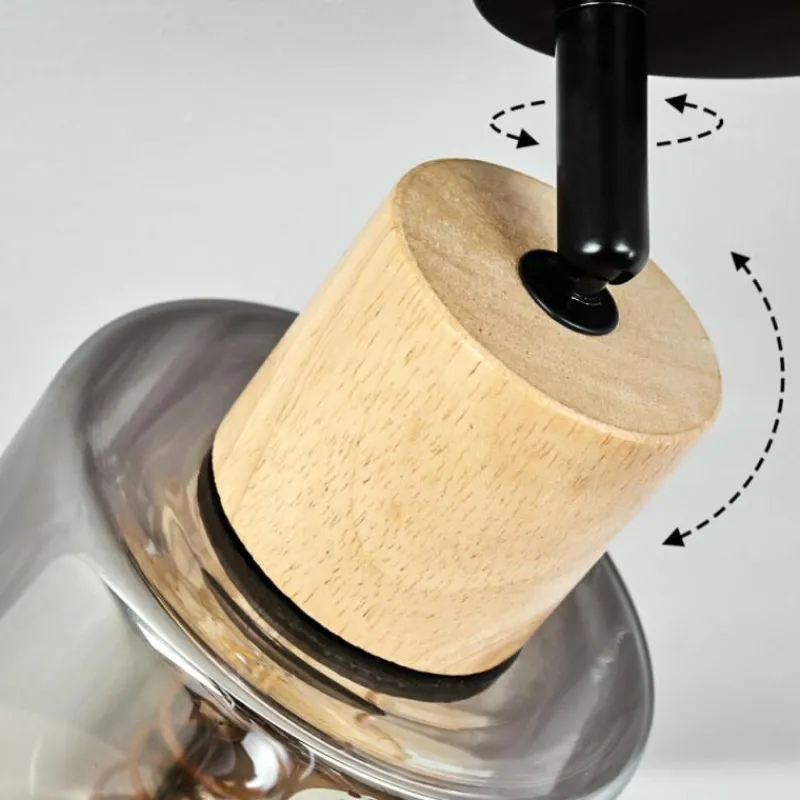 Luminaires Scandinaves-hofstein Plafonnier Covelas Écru, Noir, 1 lumière