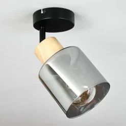 Luminaires Scandinaves-hofstein Plafonnier Covelas Écru, Noir, 1 lumière