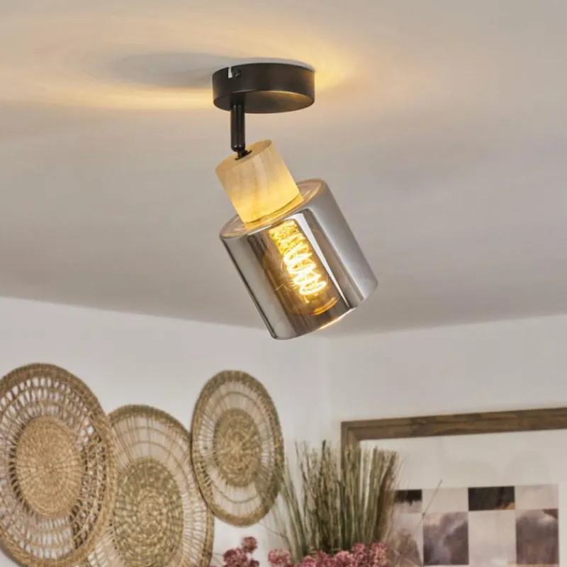 Luminaires Scandinaves-hofstein Plafonnier Covelas Écru, Noir, 1 lumière