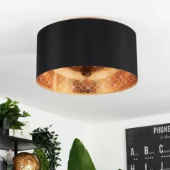 Lampes En Tissu-hofstein Plafonnier Don Noir, 1 lumière