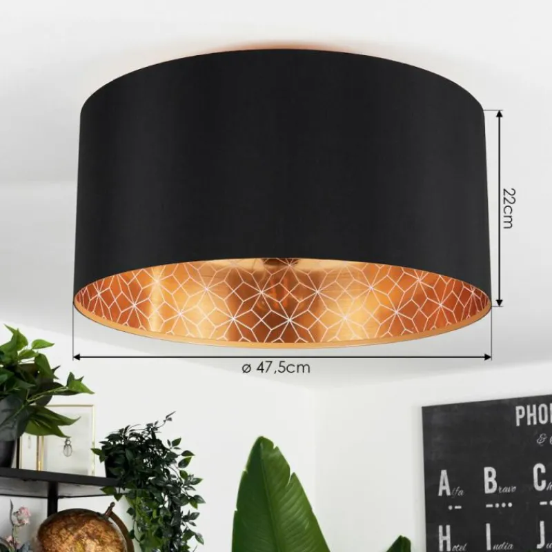 Lampes En Tissu-hofstein Plafonnier Don Noir, 1 lumière