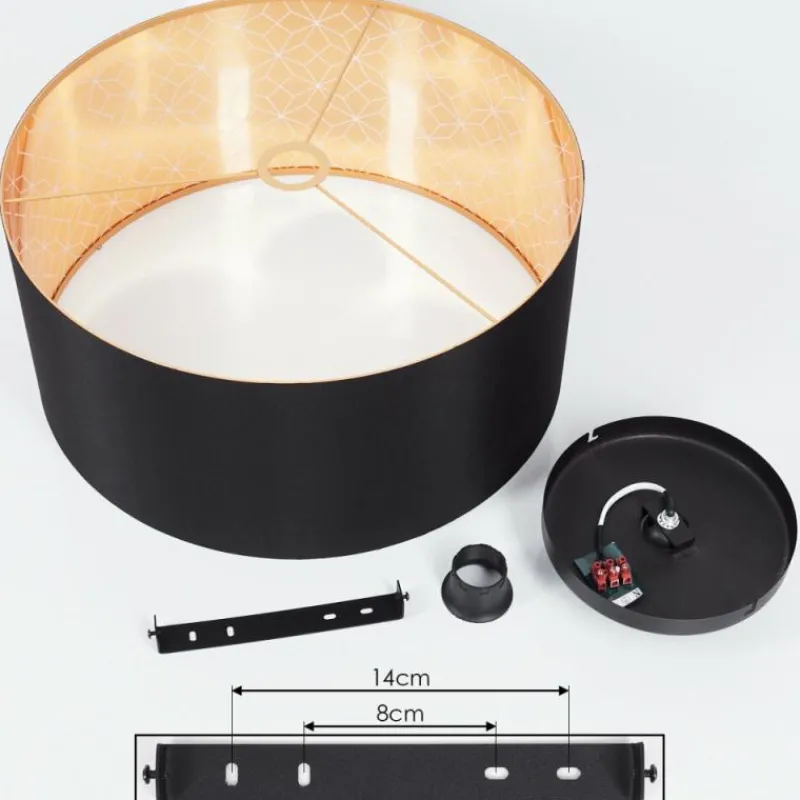 Lampes En Tissu-hofstein Plafonnier Don Noir, 1 lumière