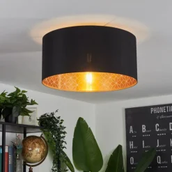 Lampes En Tissu-hofstein Plafonnier Don Noir, 1 lumière