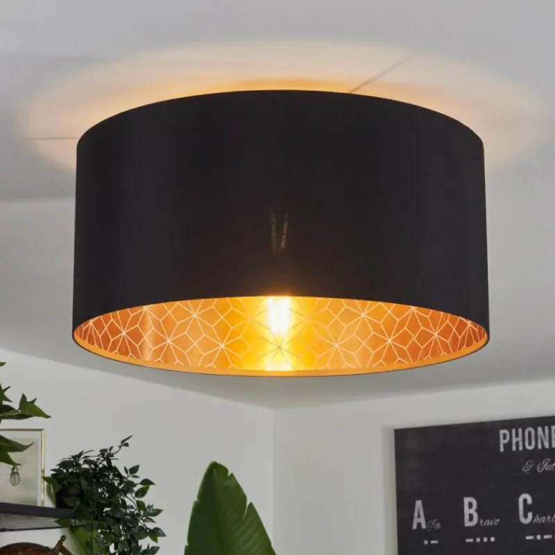 Lampes En Tissu-hofstein Plafonnier Don Noir, 1 lumière
