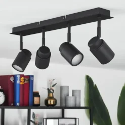 hofstein Plafonnier Douarnenez Noir, 4 lumières