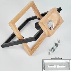 Luminaires Scandinaves-hofstein Plafonnier Espenel Bois clair, Noir, 1 lumière