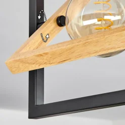 Luminaires Scandinaves-hofstein Plafonnier Espenel Bois clair, Noir, 2 lumières