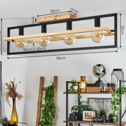 Luminaires Scandinaves-hofstein Plafonnier Espenel Écru, Noir, 4 lumières