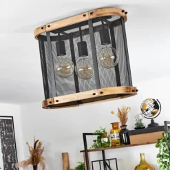 Luminaires Scandinaves-hofstein Plafonnier Feillens Écru, Noir, 3 lumières