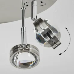 hofstein Plafonnier Fernandaires LED Nickel mat, 18 lumières